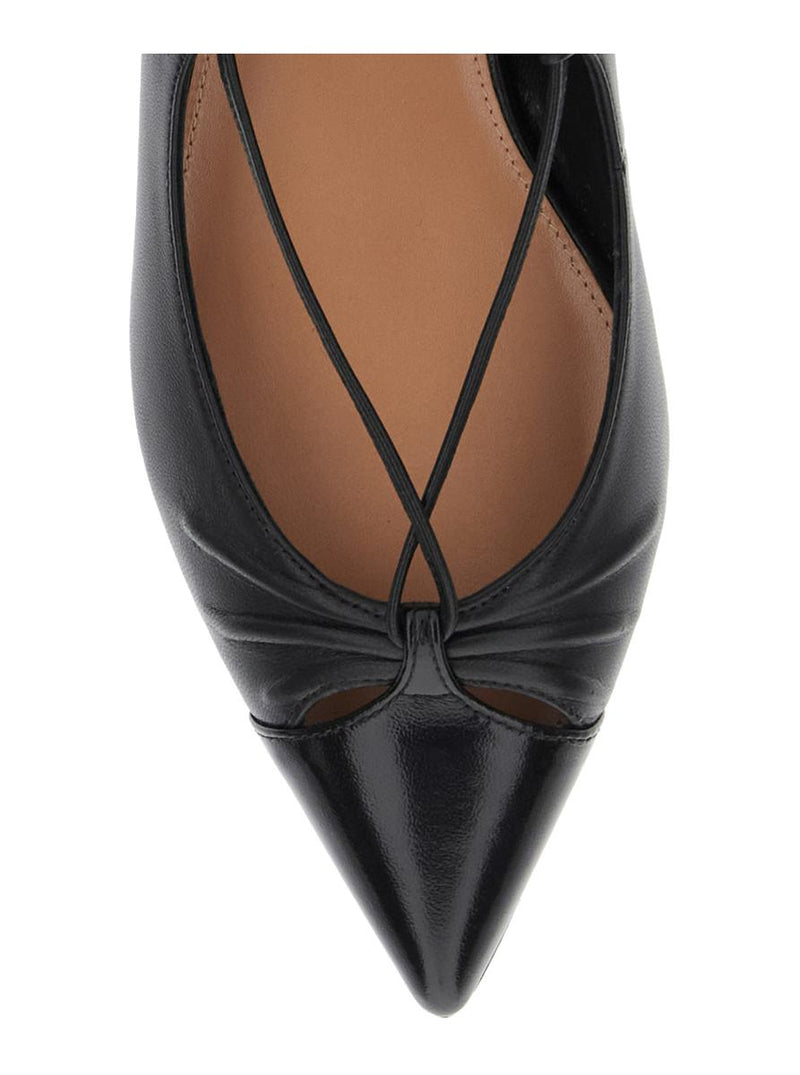 'Gabi' Ballet Shoes With Criss-Crossed Ankle Strap In Leather Woman