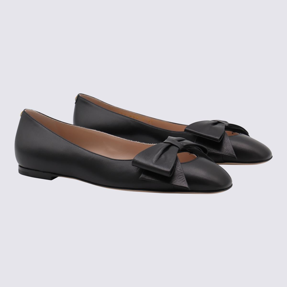 Valentino Garavani Black Leather Flats
