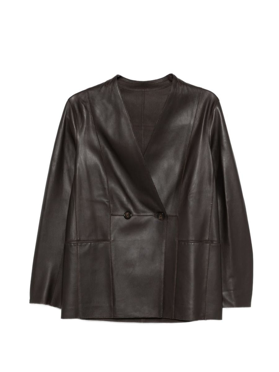 Emporio Armani Leather Blazer Jacket