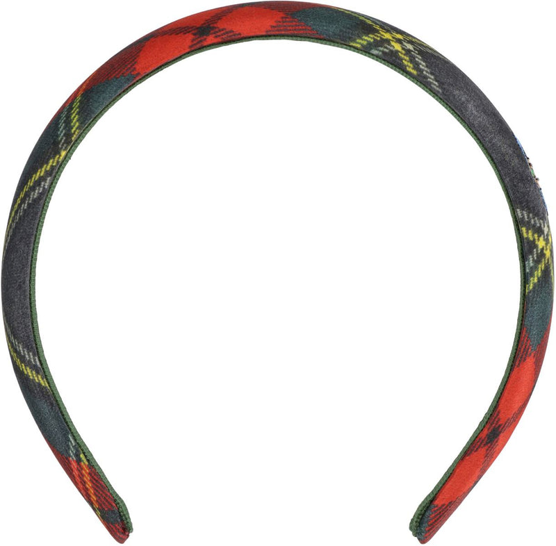 Vivienne Westwood Scarlet Headband In Tartan Silk