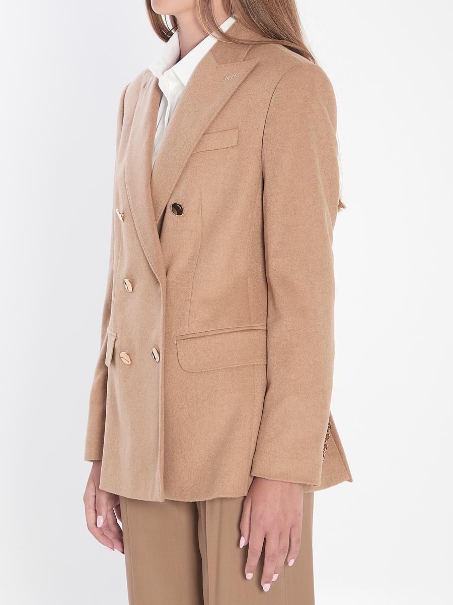 Double-Breasted Blazer In Camel