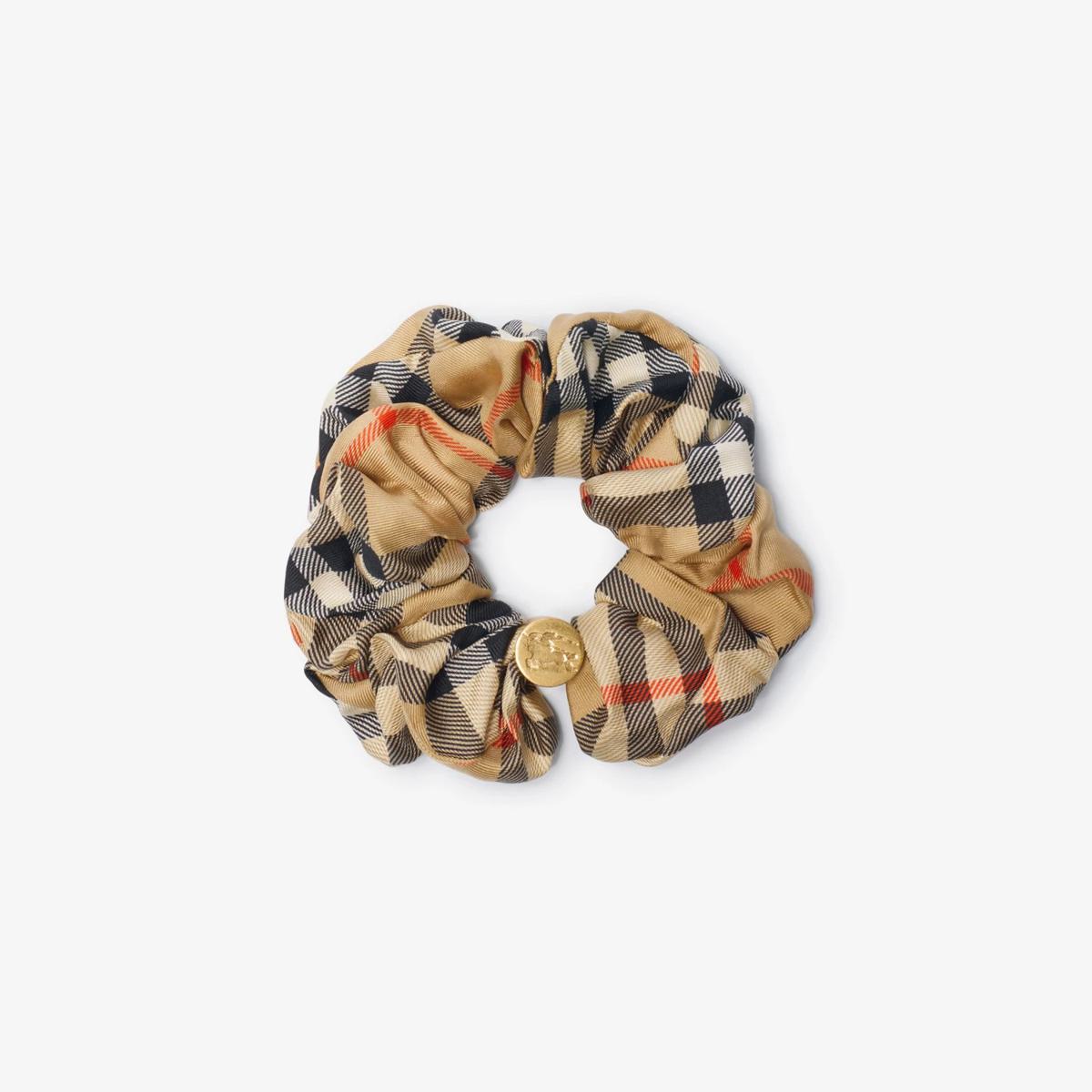 Burberry Scrunchie In Silk With Check