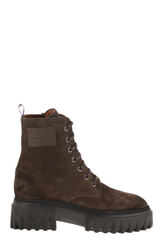 Hogan H700 - Suede Combat Boots
