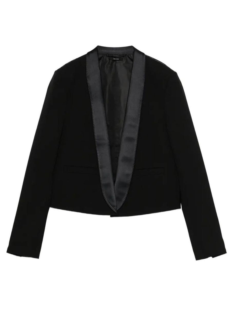 Tom Ford Bi-Color Single Breasted Shawl Lapel Cropped Tuxedo Jacket Clothing