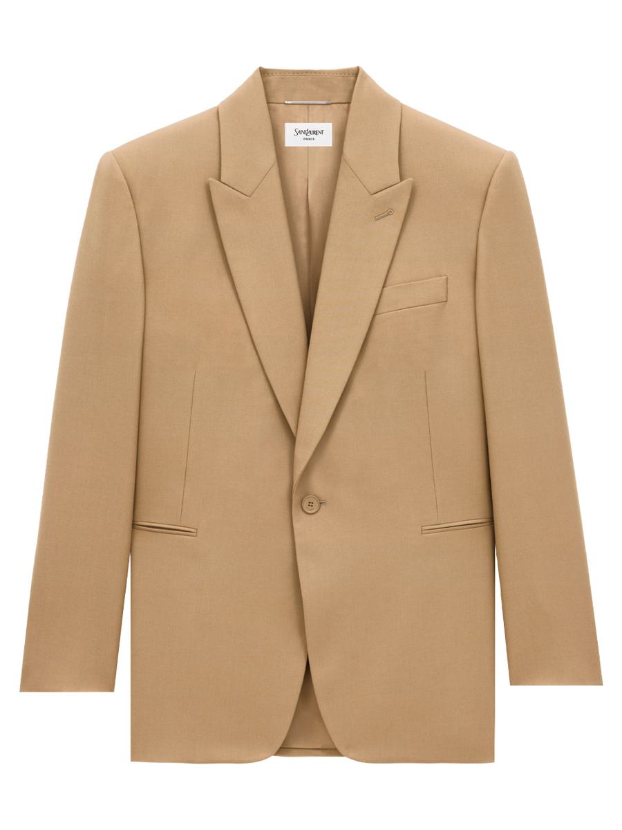 Saint Laurent Wool Gabardine Single-Breasted Jacket Clothing