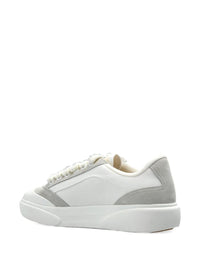 Casablanca White Leather Sneakers With Suede Insert On The Heel