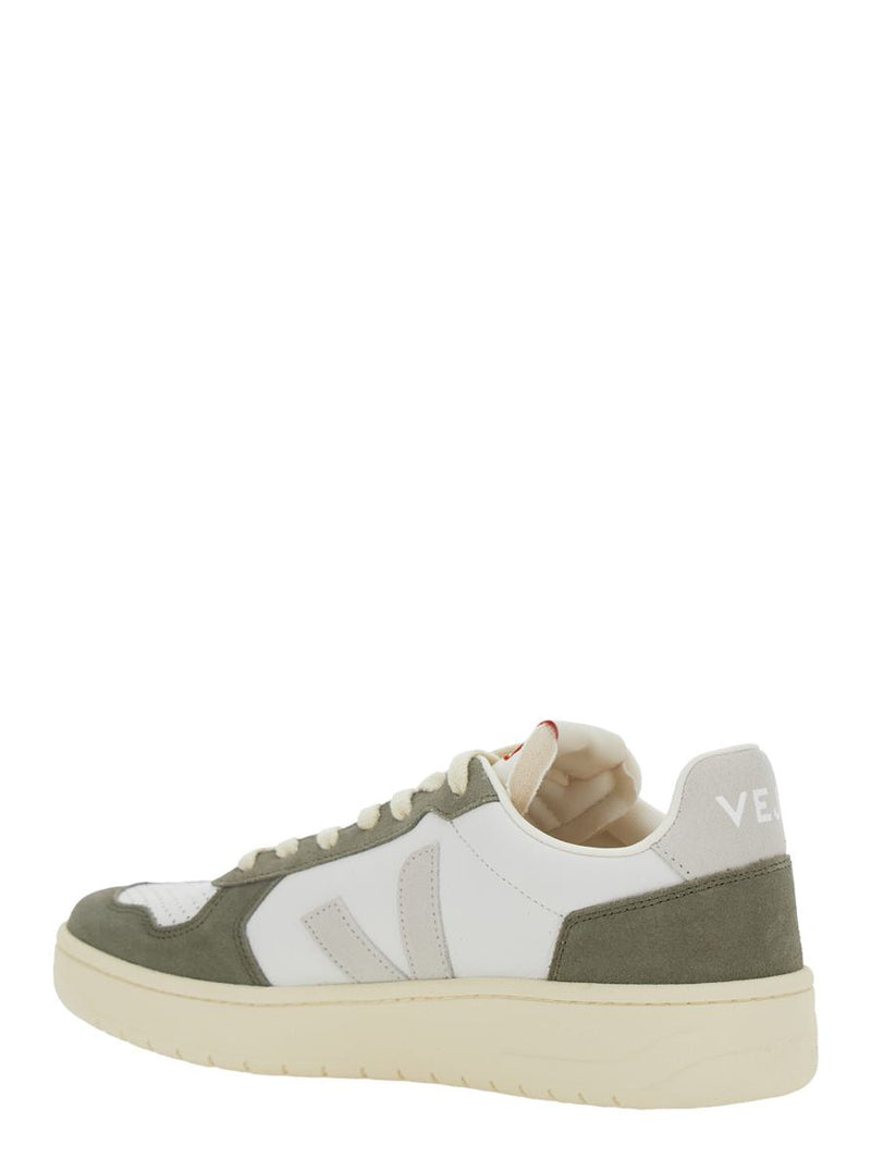 'V-82' Green Low Top Sneakers With Logo Patch On Tongue And Side And Logo Lettering On The Heel In Leather Unisex