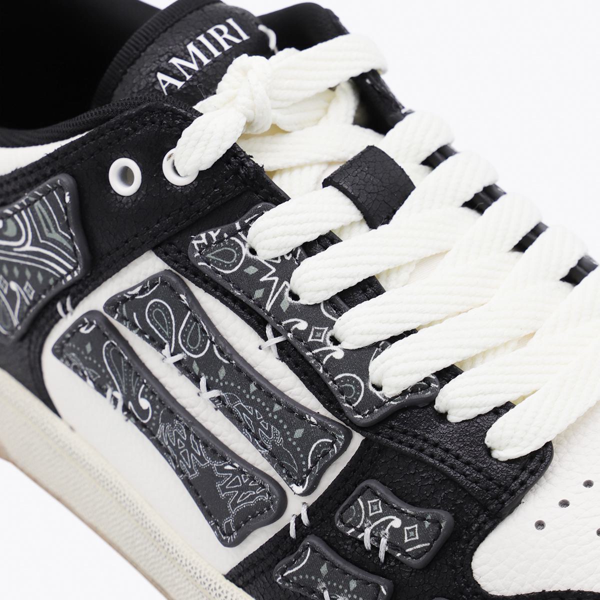 Amiri Black And White Leather Bandana Skell Low Top Sneakers
