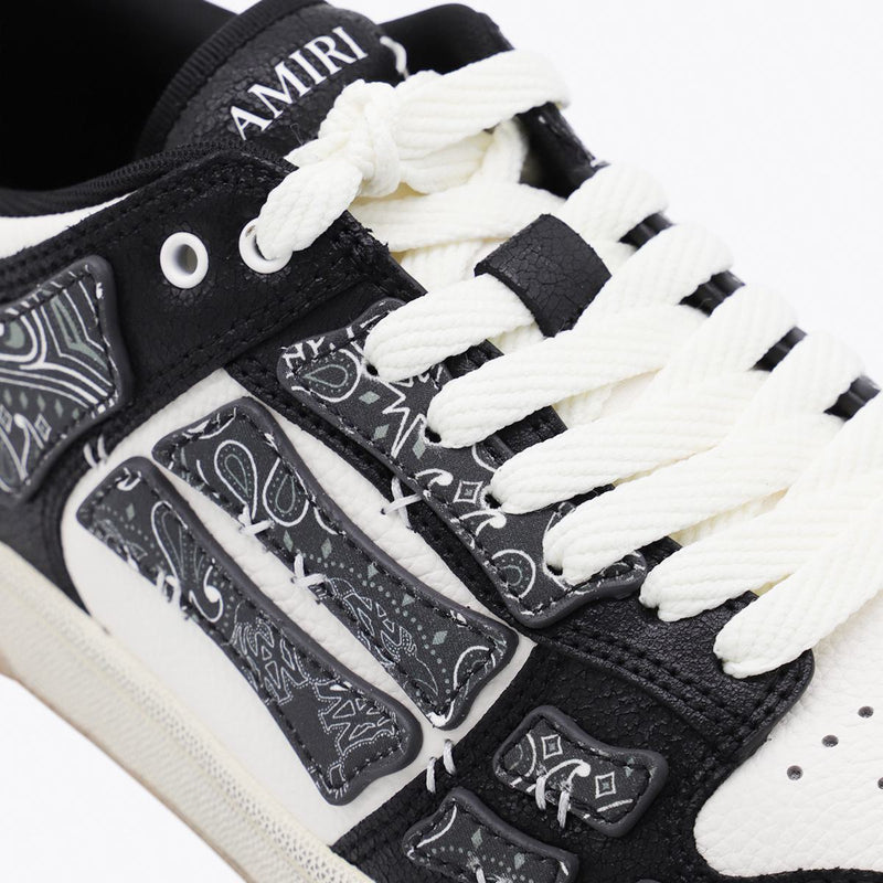 Amiri Black And White Leather Bandana Skell Low Top Sneakers