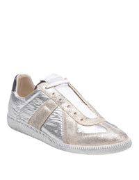 Maison Margiela Metallic Leather And Suede Sneakers