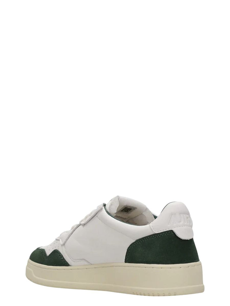 Autry Sneakers Medalist Low Man White And Bottle Green