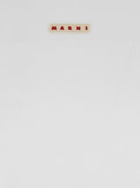 White Crewneck T-Shirt With Logo Patch On The Front In Cotton Woman