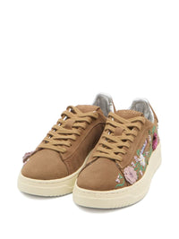 Autry Dallas Low Sneakers With Embroidered Floral Details
