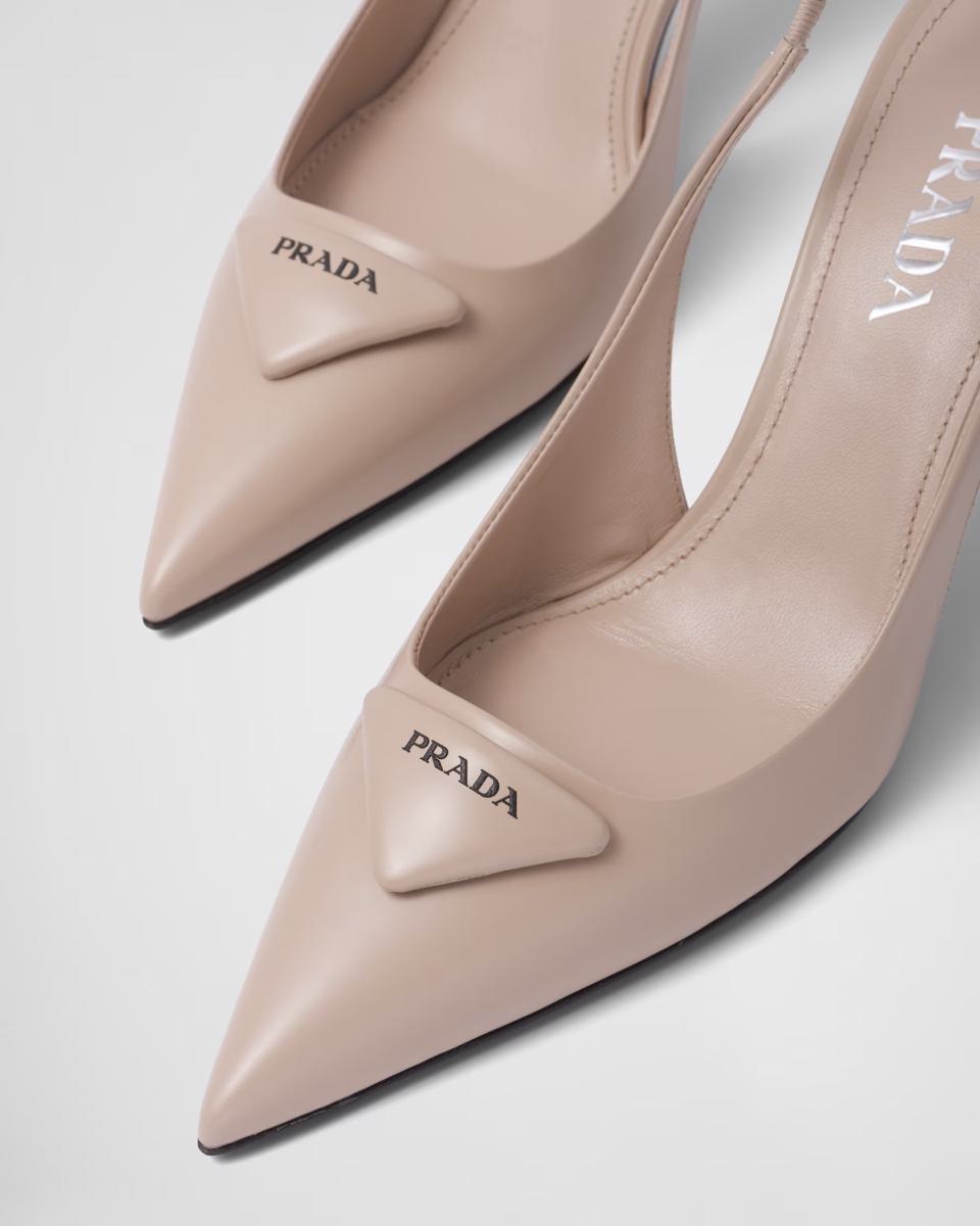 Prada Brushed Leather Slingback Pumps