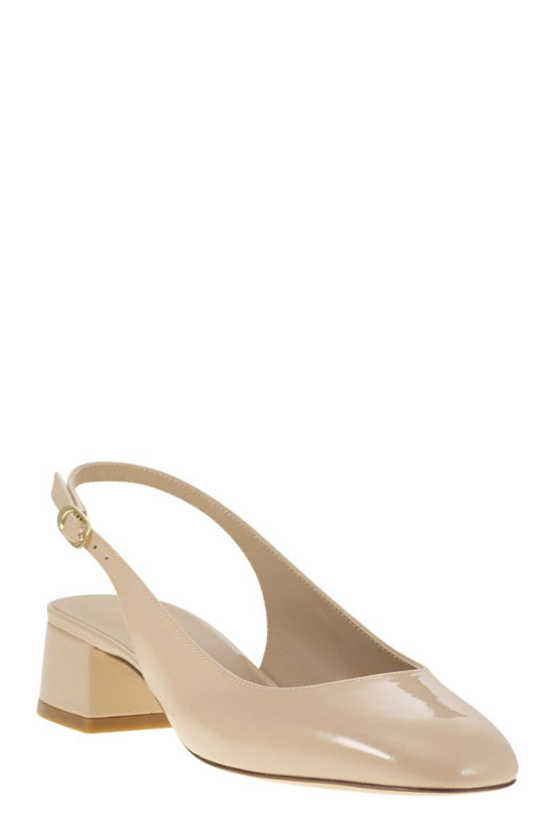 Stuart Weitzman Maeve - Lacquered Leather Slingback