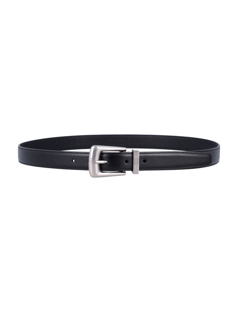 Saint Laurent Folk Smooth Leather Belt