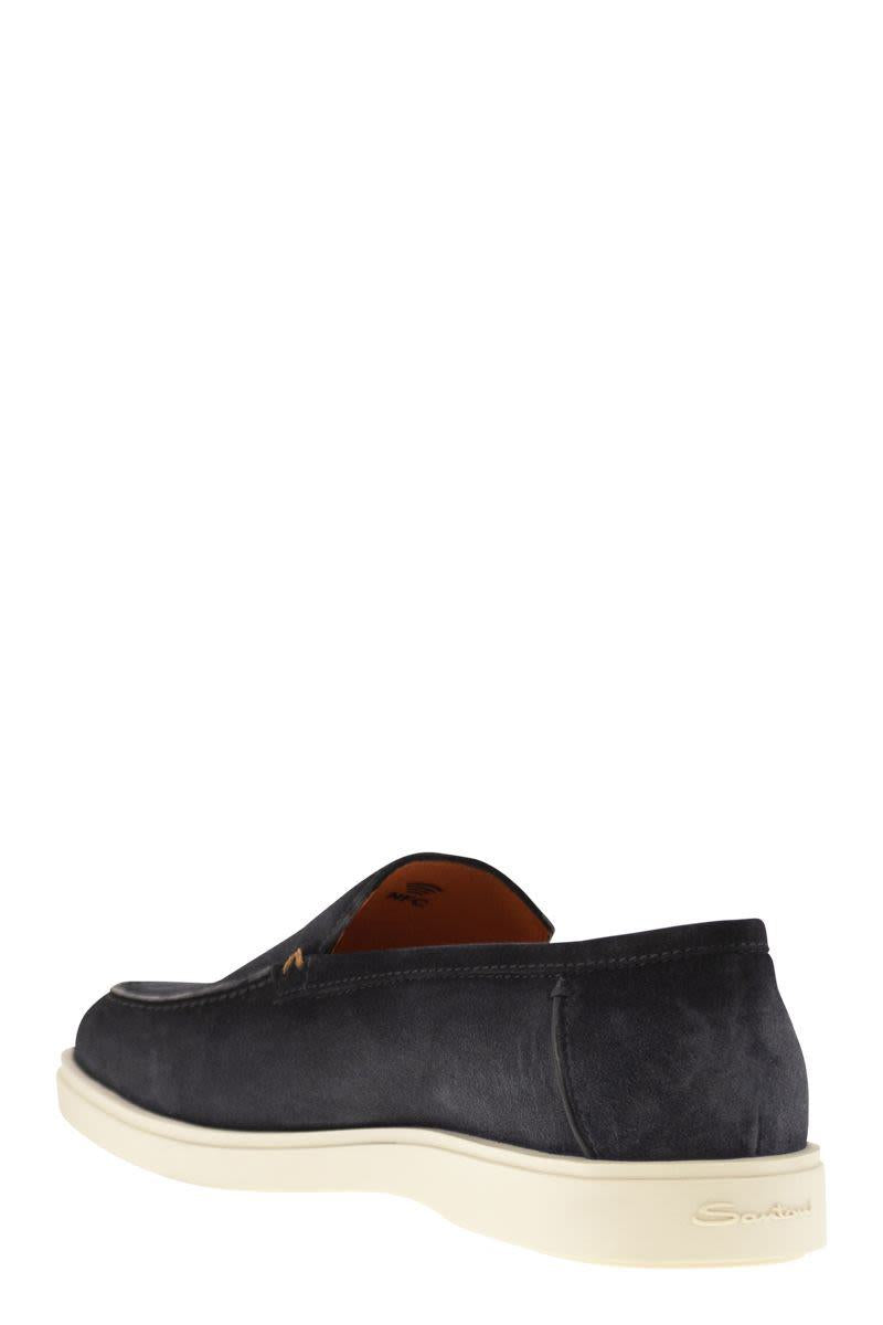 Santoni Suede Moccasin