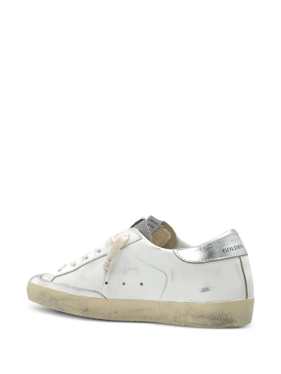 Golden Goose "Super Star" Leather Upper With Signature Crystal Toe And Tongue Zebra Horsy Star Laminated Heel Shoes