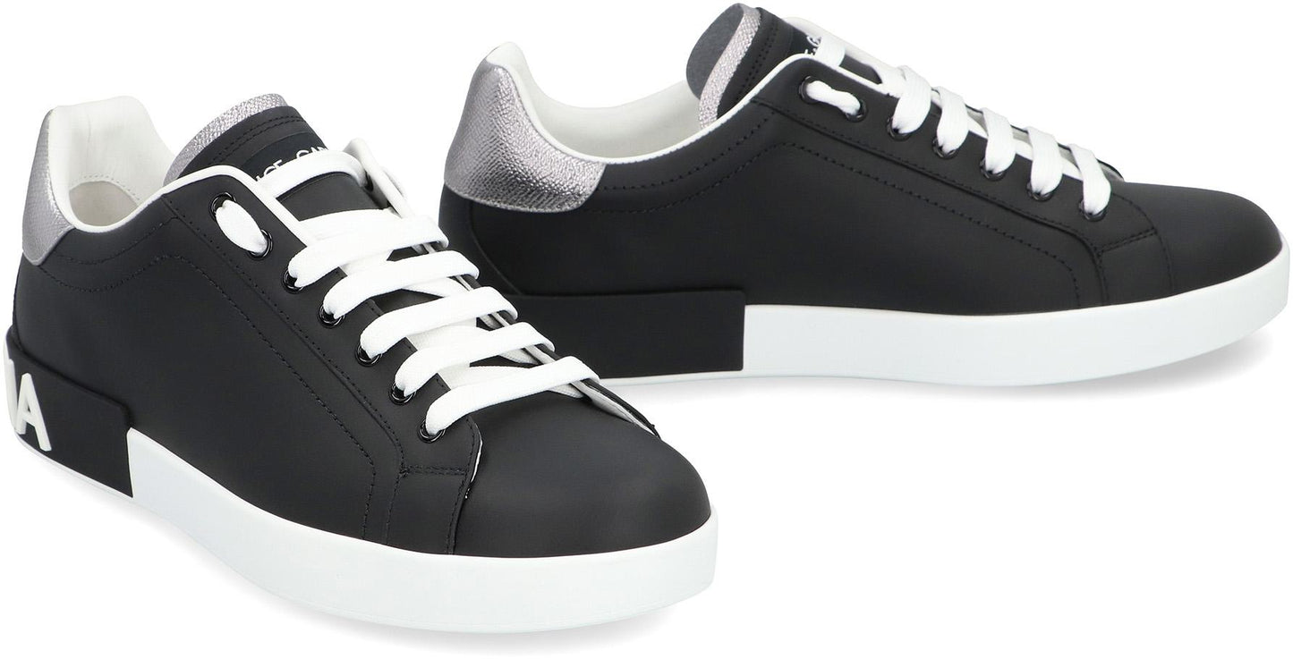 Dolce & Gabbana Portofino Spoiler Leather Low-Top Sneakers