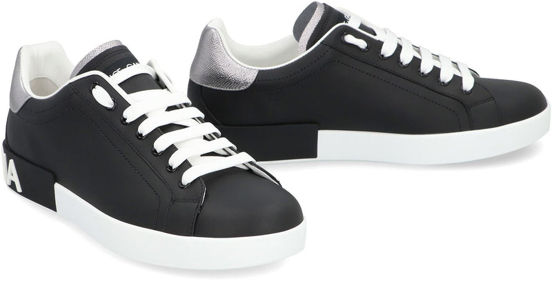 Dolce & Gabbana Portofino Spoiler Leather Low-Top Sneakers