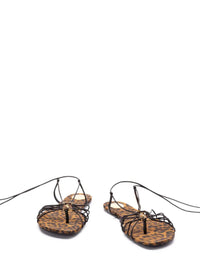 Saint Laurent Ankle Strap Babylone Flat Sandals Shoes