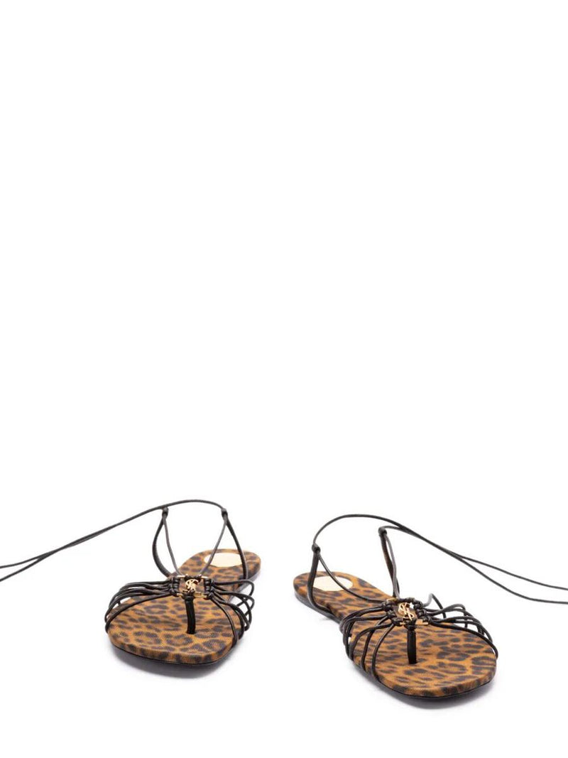 Saint Laurent Ankle Strap Babylone Flat Sandals Shoes