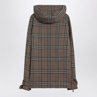 Burberry Half-Zip Jacket With Check Pattern In Blend