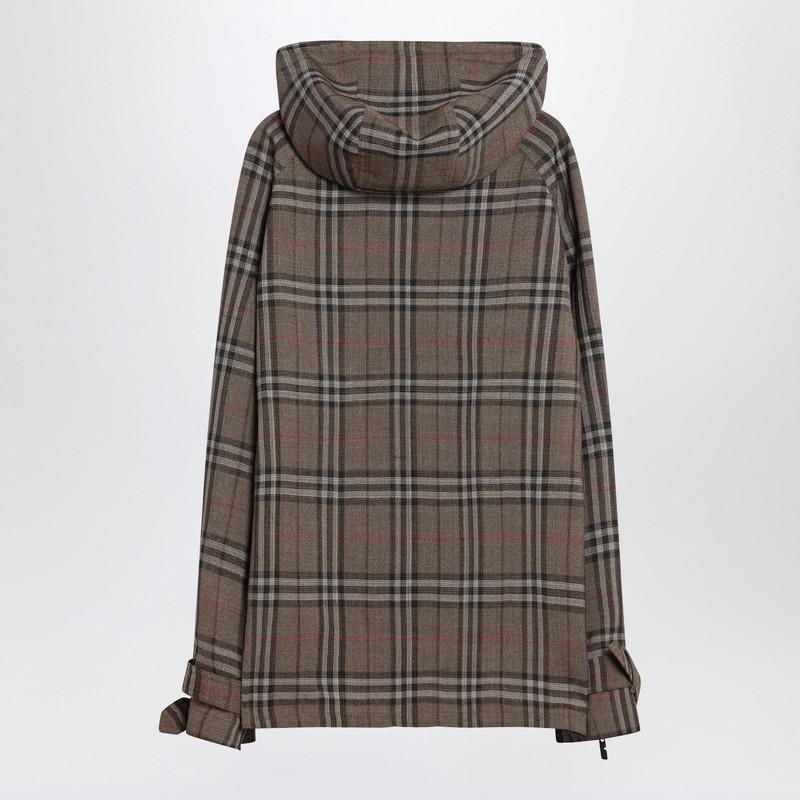 Burberry Half-Zip Jacket With Check Pattern In Blend