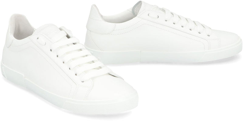 Dolce & Gabbana Portofino Vintage Leather Low-Top Sneakers