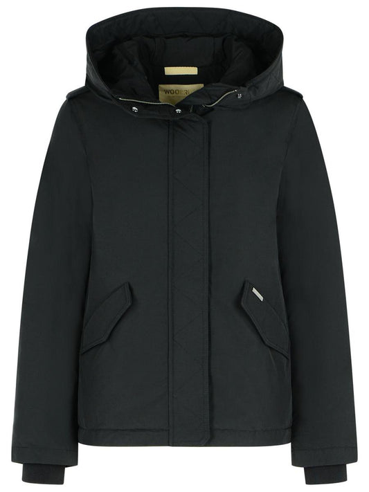 Woolrich 'Military' Padded Jacket In 'Ramar Cloth' With Black Hood