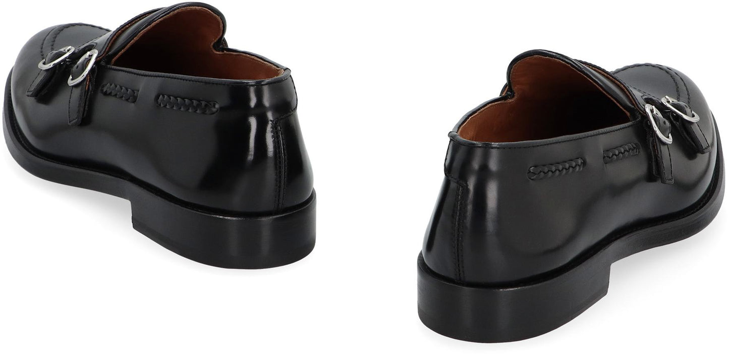 Doucal's Leather Monk-Strap Shoes