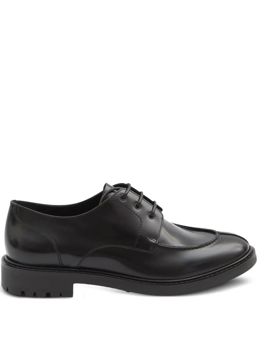 Saint Laurent Smooth Leather Linen Derbies Shoes