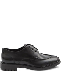 Saint Laurent Smooth Leather Linen Derbies Shoes