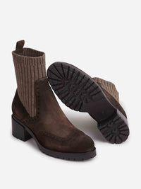 Santoni Ribbed Suede Ankle Boots