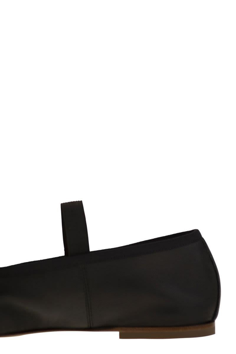 Anniel Leather Ballerina And Elastic Band