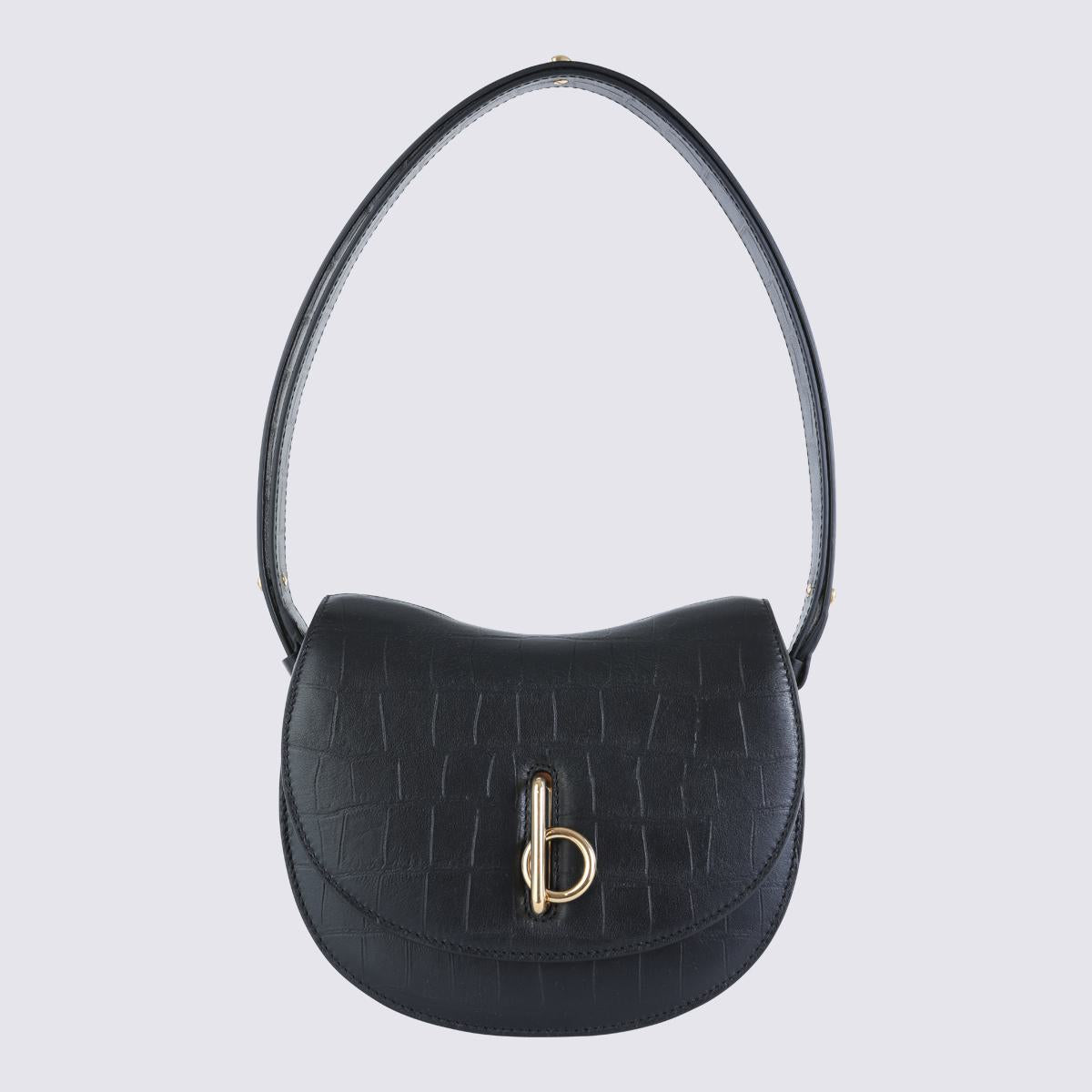 Burberry Black Leather Rocking Horse Shoulder Bag