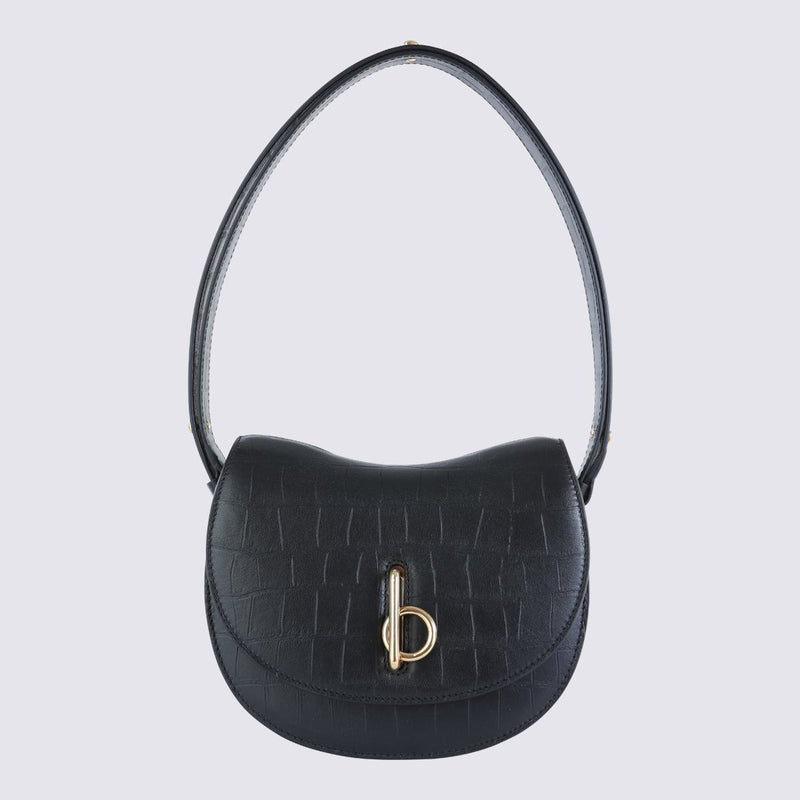 Burberry Black Leather Rocking Horse Shoulder Bag