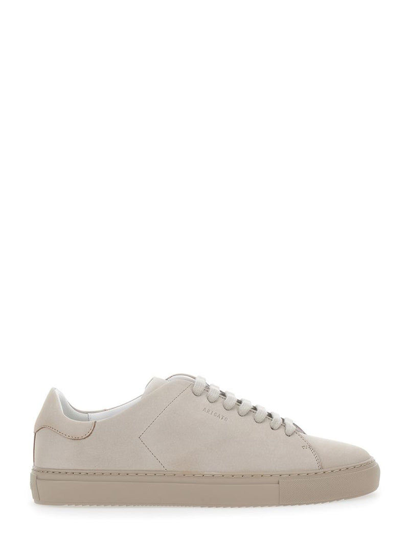 'Clean 90' Beige Low Top Sneakers With Logo Lettering On The Side In Leather Man