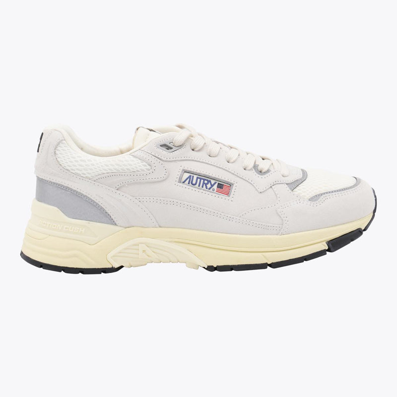 Autry White And Silver Leather Hyperway Sneakers