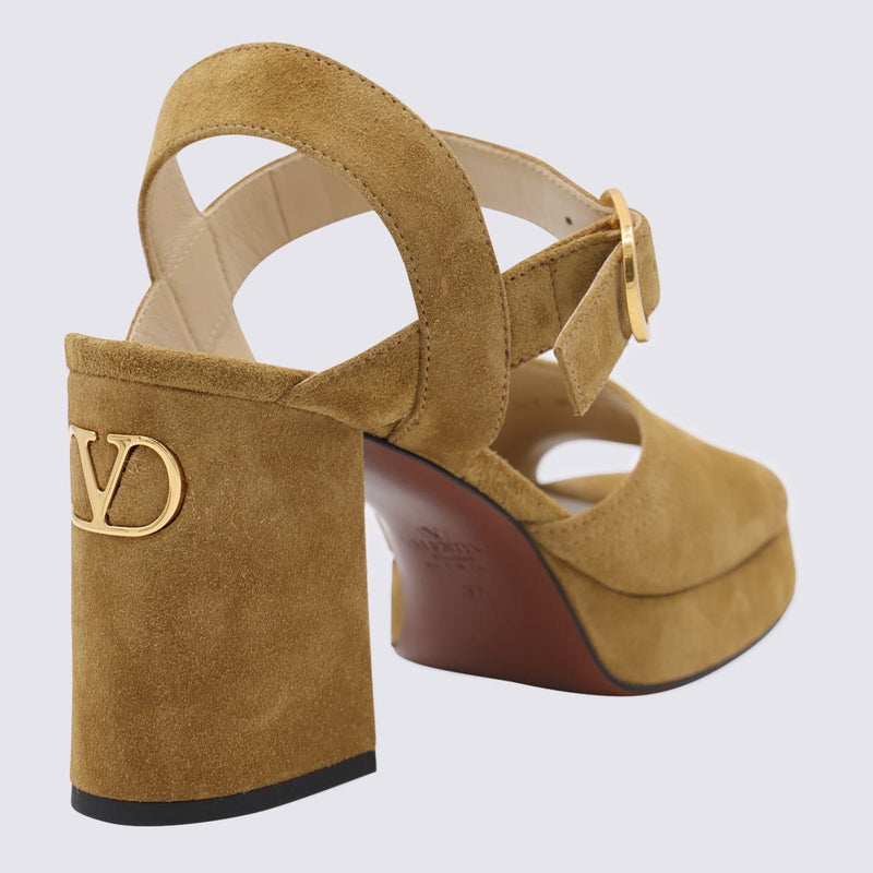 Valentino Garavani Beige Leather Sandals