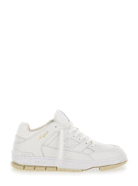 'Area' White Low Top Sneakers With Laminated Logo In Leather Man