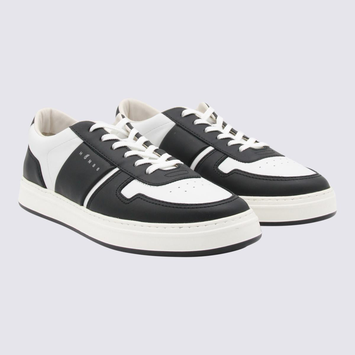 Hogan Black And White Leather Sneakers