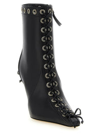 Mach & Mach 'Crystalized Corset' Ankle Boots