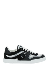 'Portofino' Black And White Sneakers With Logo Patch On The Tongue And Logo Detail On The Side In Leather Blend Man