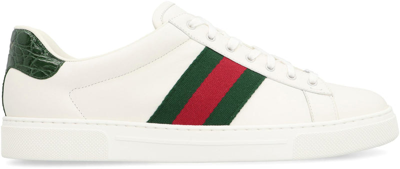 Gucci Ace Leather Low-Top Sneakers