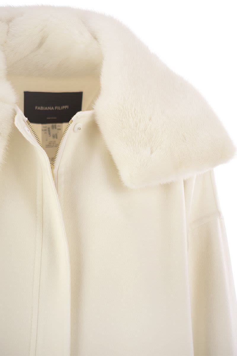 Fabiana Filippi Cashmere Caban With Fur Collar