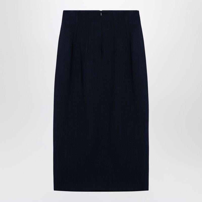 Margaux Lönnberg Navy Wool-Blend Marlo Skirt