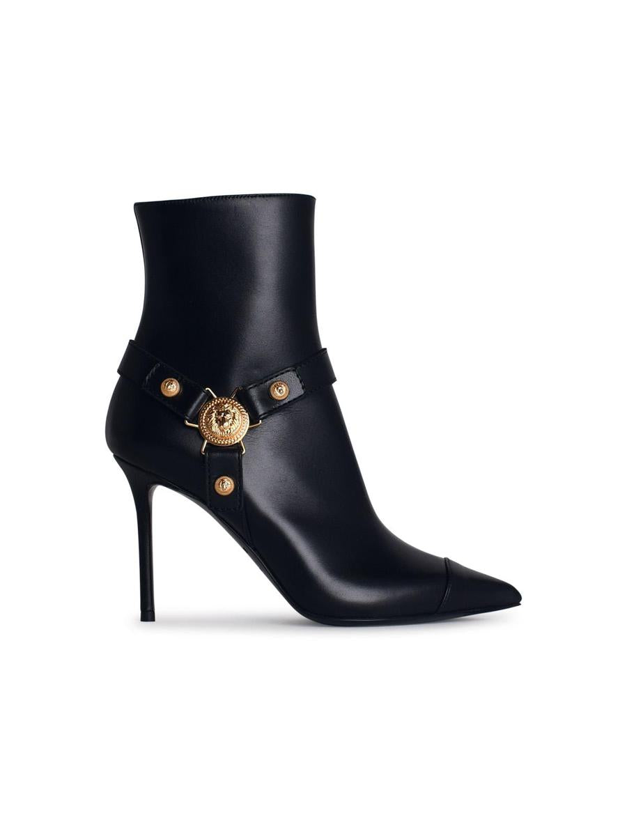 Balmain 'Eva' Black Leather Ankle Boots