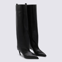 The Attico Black Leather Boots
