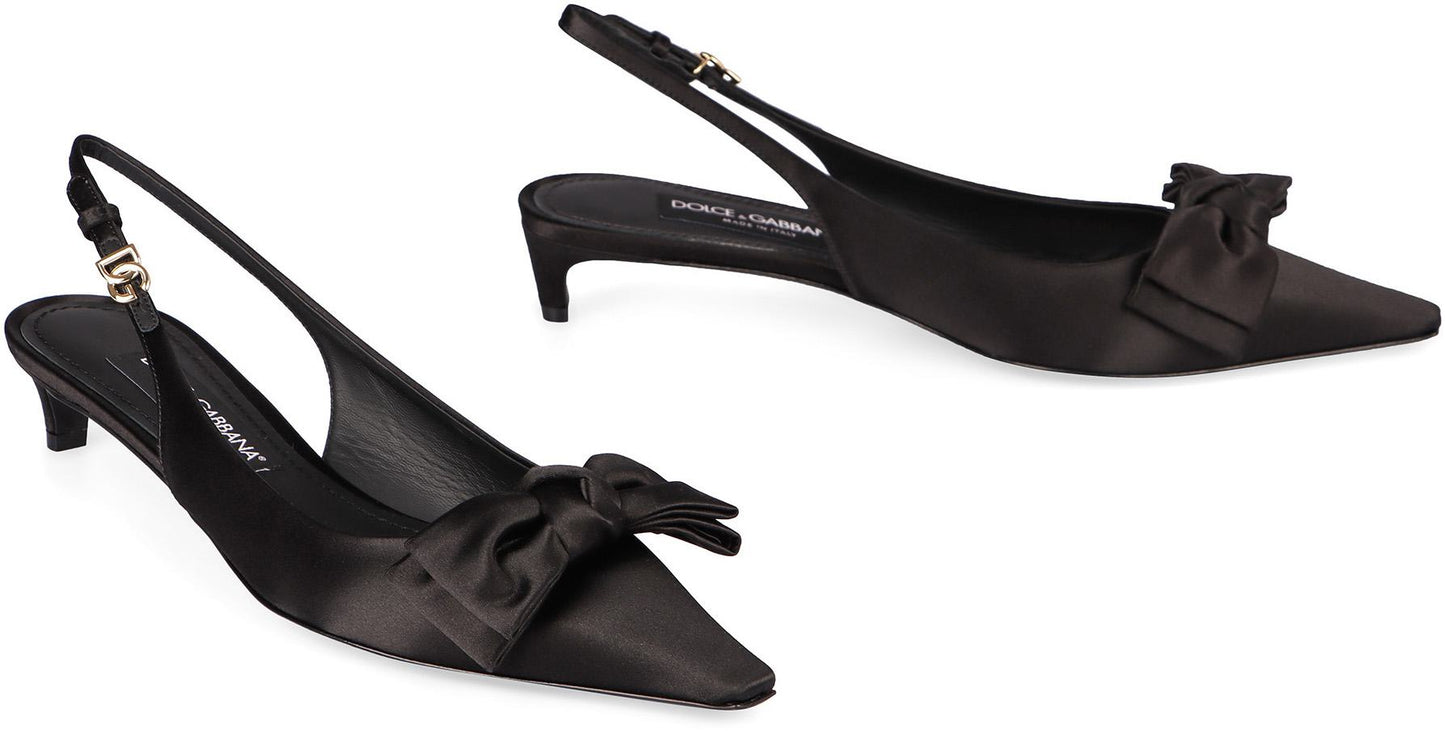 Dolce & Gabbana Satin Slingback Pumps
